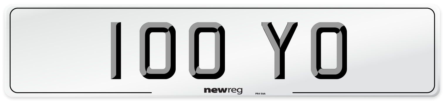 100 YO Number Plate from New Reg